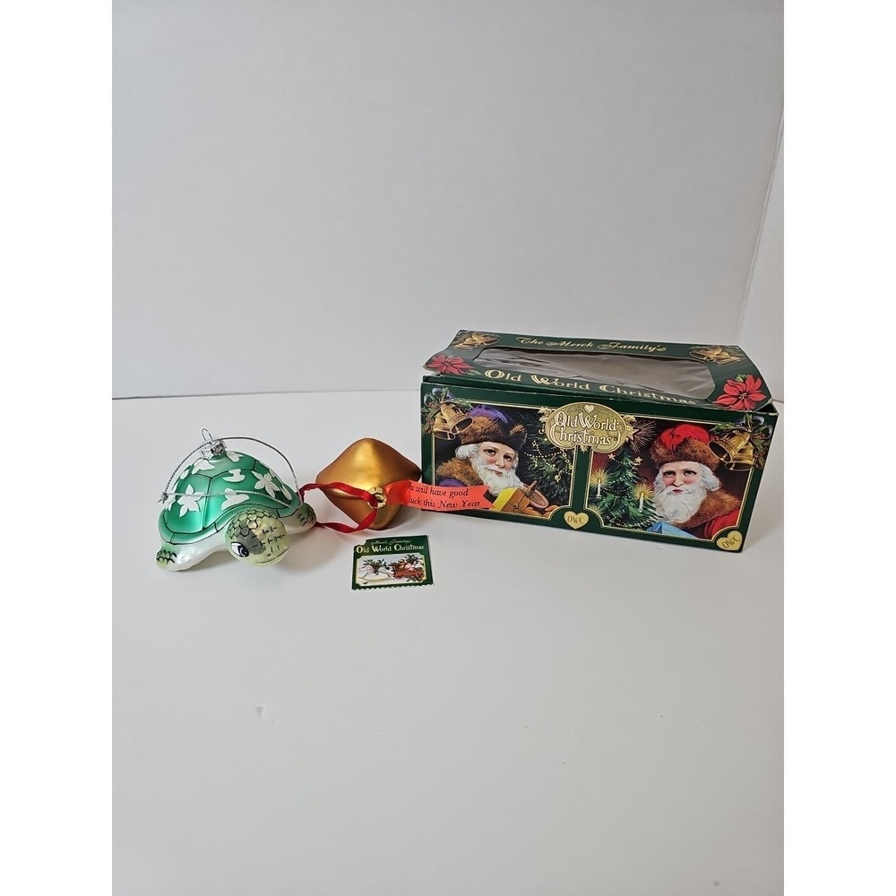 Christmas Ornament‎  Turtle And Fortune Cookie  Old World Christmas RETIRED Box